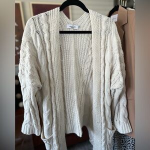 Carly Jean Los Angeles Cream Open Draping Cardigan